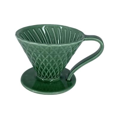 V60 Dripper Seramik Kahve Demleme Diamond (Koyu Yeşil)